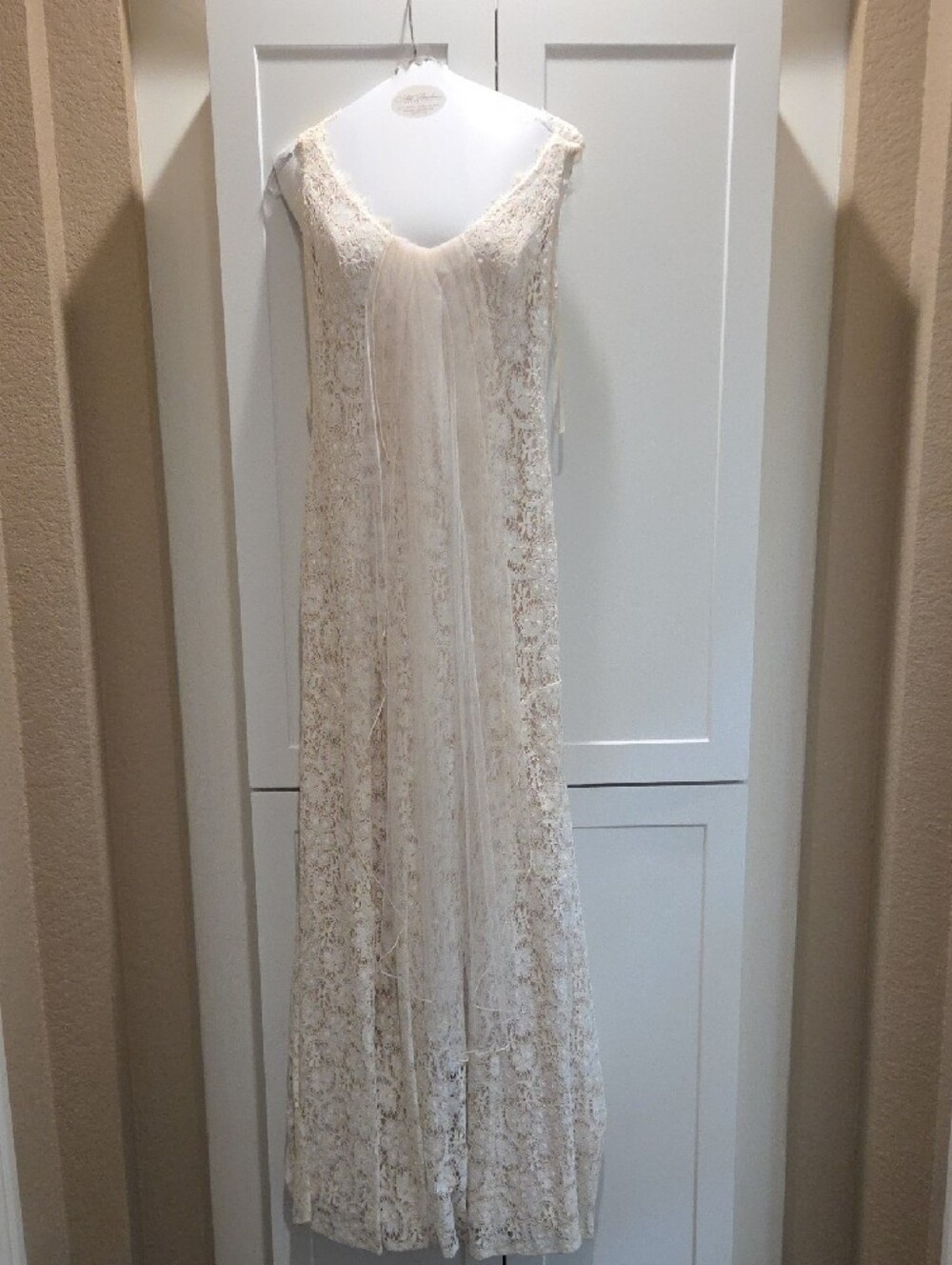 Blush Cream Full-Length Wedding Dress